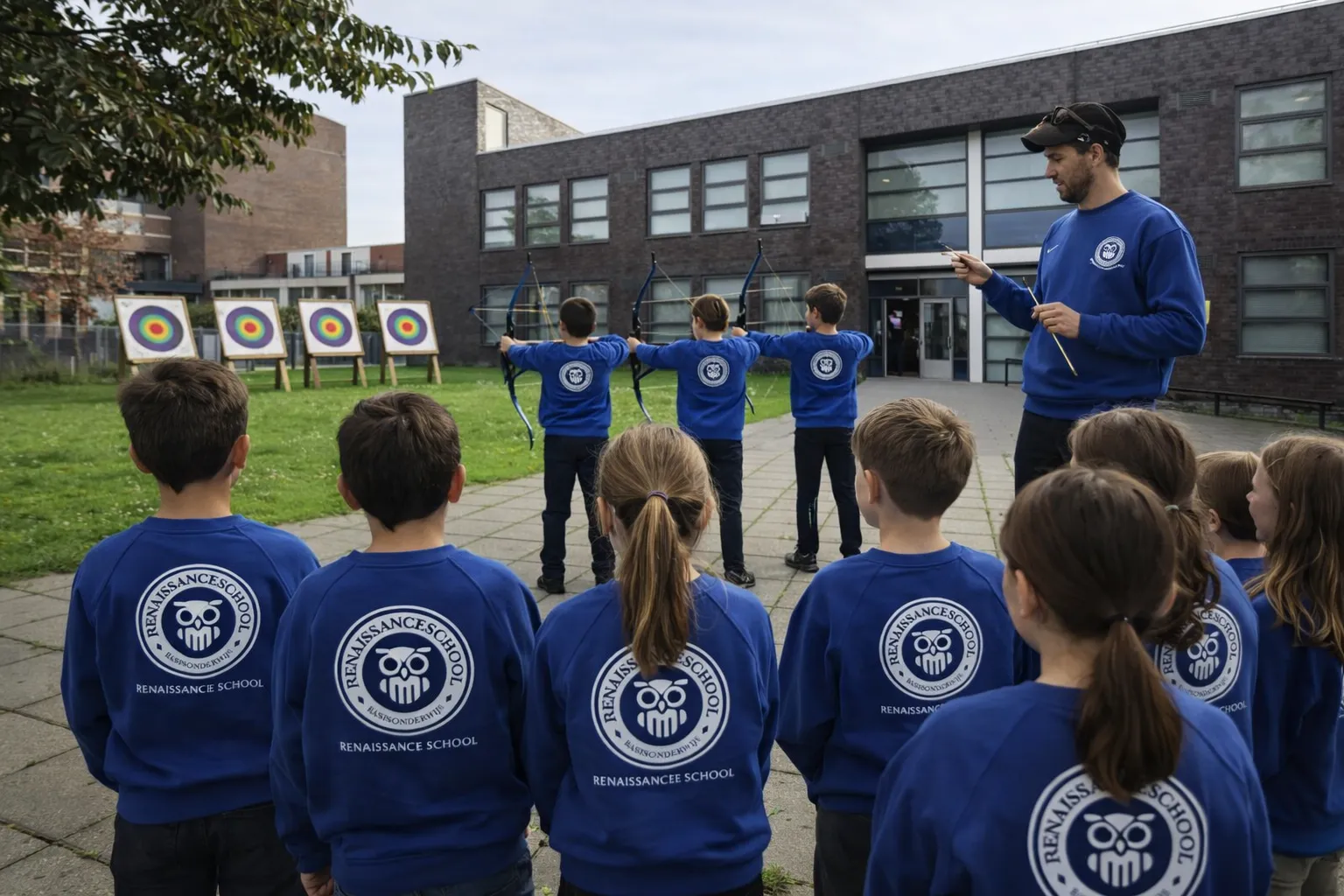 Kinderen leren boogschieten